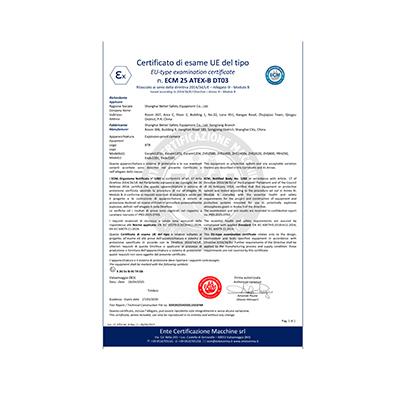 Atex certificate 
